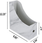 HUAPRINT Magazine Holder(6 Pack, Marbling Gray) Cardboard Magazine File Holder-Folder Holder,Magazine Organizer,Document Organizer,Magazine Storage Box,With Labels