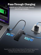 Lemorele Docking Station Dual Monitor 4K 60Hz, 7 in 1 USB C Dongle Multiport Hub Adapter w/2 HDMI + 1 USB 3.0+ 3 USB 2.0+ 1 PD 100W, for MacBook/Dell/HP/Lenovo ThinkPad Type-C Laptop