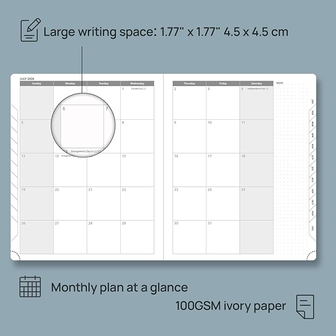 POPRUN 2026 Planner (Large Size 8.5''x 10.5'' Hardcover) - Daily Weekly and Monthly Calendar Agenda 2026 Appointment Book with Hourly Time Slots, Monthly Tabs, 100 GSM - Light Pink