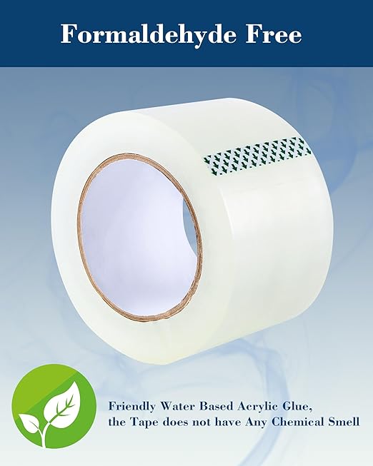 Lichamp Heavy Duty Packing Tape 6 Rolls, Wide Packaging, 3 in. x 90 Yd., 3 Mil Thick, Clear, Commercial Grade Carton Packaging Tape Refills, Shipping, Mailing, Moving Supplies & Storage