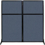 Versare Workstation Partition | Portable Wall Divider | Modern Office Cubicle | Free Standing Privacy Screen | Flexible Work Space | 66" x 70" Ocean Fabric Panels