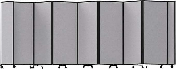 Versare Room Divider 360 Portable Wall Partition | Folding Panels | Large Freestanding Divider | Locking Wheels | Temporary Room Separator