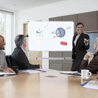 VIZ-PRO Double-Sided Magnetic Mobile Whiteboard, 48 x 36 Inches, Aluminium Frame and Stand