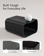 Cesun Bathroom Trash Can with Lid, 2.6 Gallon Small Black Garbage Can, Press Top Lid Trash Bin, Dog Proof Trash Cans Plastic Waste Basket for Bedroom Toilet Office