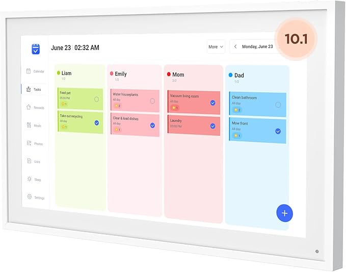 10.1 Inch Smart Digital Calendar, Electronic Desk Calendar, 1920 * 1080 IPS Full HD Touch Screen Display for Family Meal Planner Support - Streamline Household Organization