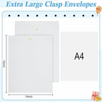 40 Pcs Extra Large Mailing Clasp Envelopes 14 x 18 Inch Jumbo Kraft Catalog Manila Envelope with Clasp Closure for Oversized Big Document Office Home Business School Storing Mailing(White)