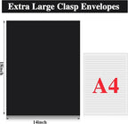 40 Pcs Extra Large Mailing Clasp Envelopes 14 x 18 Inch Jumbo Kraft Catalog Manila Envelope with Clasp Closure for Oversized Big Document Office Home Business School Storing Mailing(Black)