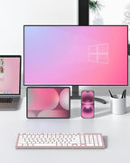 FENIFOX Wireless Keyboard, Bluetooth + USB Ergonomic Silent Quiet Rechargeable with Number Pad Cute Compact Full Size Multi Device Keyboards for iPad Tablet Mac Computer Surface PC MacBook Laptop Pink