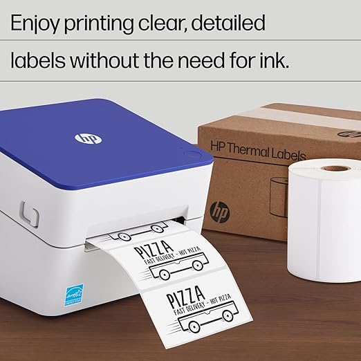 HP 4” x 2” Direct Thermal Shipping Labels, 2 Rolls, 735 Sheets per Roll, Multipurpose Thermal Labels for Personal or Business Use, Compatible with HP and Other Thermal Label Printers, White