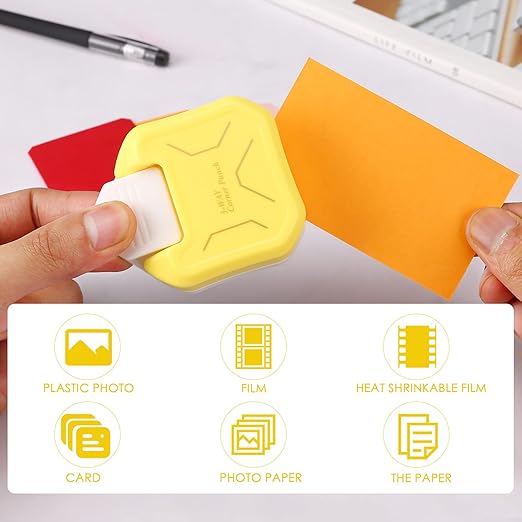 LOONENG 3 Way Chamfer Corner Punch, 3 in 1 Craft Paper Corner Cutter for Paper Crafts, Laminate, Cardstock, Business Card, DIY Projects, Photo, Card Making and Scrapbooking