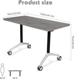 Conference Room Table with Flip-Top Design for Dynamic Meetings, Business Table Computer Desk with Heavy-Duty Frame,Foldable Seminar Meeting Tables for Home Office (2, B, 47.2IN)