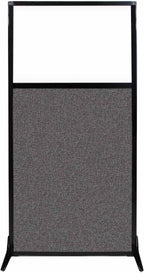Versare Workstation Partition | Portable Wall Divider | Modern Office Cubicle | Free Standing Privacy Screen | Flexible Work Space | 33" x 70" W/Window, Charcoal Gray Fabric Panels