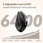 TECKNET Wireless Mouse Jiggler, USB-C Rechargeable Mouse, Silent Mouse Quiet Click, Build-in Mouse Mover, 6400 DPI Ergonomic Mouse, 2.4G Cordless Computer Mice for Mac, Laptop, Desktop, PC