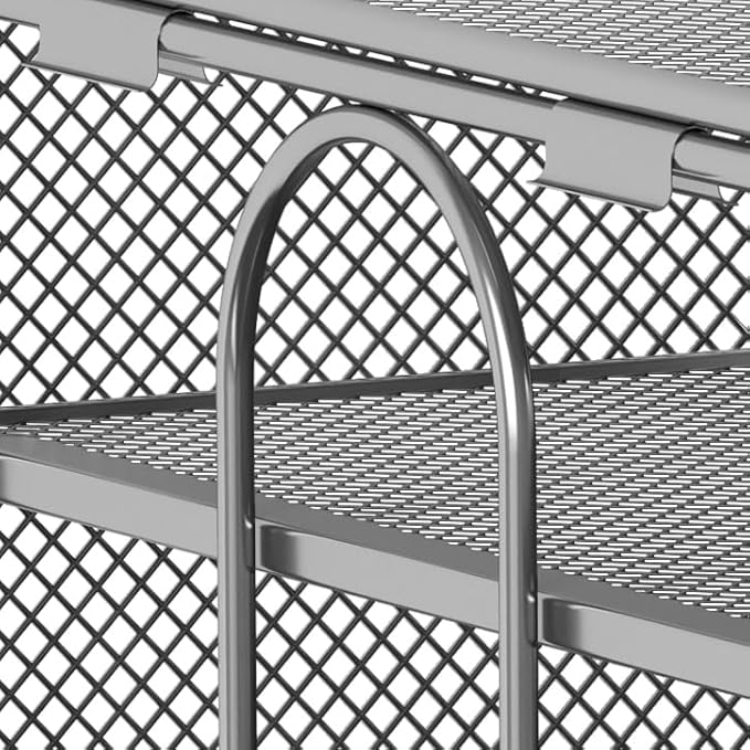 EasyPAG Mesh Desk Filer Organizer Tray 8 Slot Office Desk Paper Storage Organizer for A4 / Letter Sizer Floder, Silver