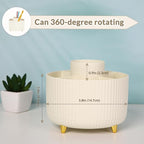 SKYDUE 360 Rotating Plastic Desk Pen Organizer with 5 Slots, Dual-Purpose Art Supply Pencil Cup for Office, School, Home