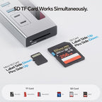 Powered USB C Hub, PULWTOP 11-in-1 USB Hub with SD/TF, 2*USB-C 10Gbps, 4*USB-A 5/10Gbps and 2 * 24/45W Type-C PD Charging Ports (Not Support Video), USB Powered Hub (72W DC Adapter Included)