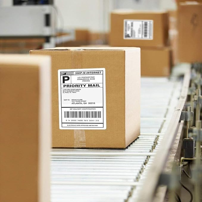 FungLam 4x6 Thermal Printer Labels - 1000 Fanfold Direct Shipping Labels, Perforated With Strong Adhesive - Compatible With Zebra, Rollo and Most Thermal Printers