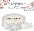 Colorful Images Colorful Gray Swirls Rolled Personalized Return Address Mailing Labels with Dispenser, Customize with Name & Shipping Address, 250 ¾” x 2½” Self Adhesive, Easy Peel Label Roll