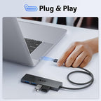 Acer USB C Hub 4 Ports, Multiple USB 3.0 Hub, USBC Splitter for Laptop with TypeC Power Port, Extender for Type C Port Laptop, PC, Desktop and More (USB-C, 0.7ft)