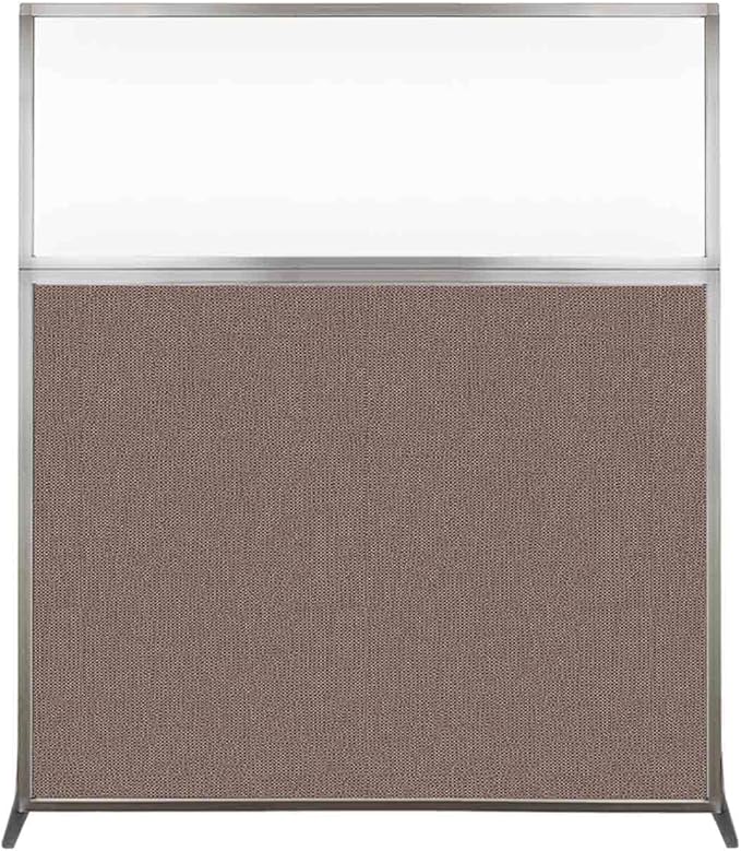 Versare Hush Screen Portable Room Divider | Workstation Wall Divider | Freestanding Privacy Hush Panels | Clear Windows | Fabric Office Divider Screen | Great for Room Separation