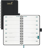 BEZEND Pocket Planner 2025-2026 Weekly with 2 Columns, 18-Month Academic Calendar (Jul 25-Dec 26), Life Work App., Storage Pocket, Pen Holder, PU Leather Softcover 3.5" x 6" Spiral - Black