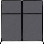 Versare Office Workstation Screen | Portable Wall Divider | Modern Cubicle | Freestanding Privacy Screen | Flexible Work Space | 2 Panels | 66" Wide x 70" Tall Dark Gray SoundSorb Panels