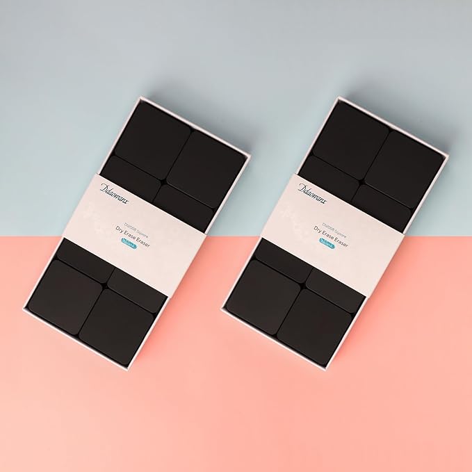 Ddaowanx Dry Erase Erasers, 2"x2",Soft Grip Magnetic Mini Eraser for Refrigerator Whiteboard,Classroom Teacher Supplies(8 Pack/Black)