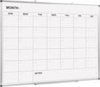 Comix Magnetic Dry Erase Calendar Whiteboard, 48 x 36 Inches Monthly Calendar Dry Erase Board for Wall, Aluminum Frame Planner White Board