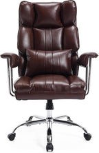Big and Tall Office Chair 500lbs Wide Seat Executive Office Desk Chair High-Back Office Task Chair, Ergonomic Lumbar Support Computer Office Chairs for Heavy People(Brown)