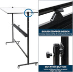 72" x 40" Height-Adjustable Mobile Whiteboard | Double-Sided Magnetic Dry Erase Board on 360° Rolling Stand | Large Reversible Black Whiteboard for Office, Classroom & Home