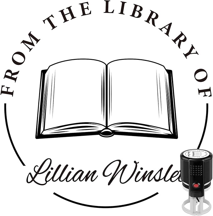 Custom Self-Inking Stamps | Personalized Book Stamp Gift for Book Lovers | 5 Ink Colors (Style04)