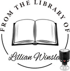 Custom Self-Inking Stamps | Personalized Book Stamp Gift for Book Lovers | 5 Ink Colors (Style04)