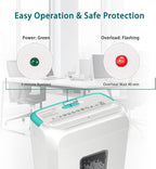 Bonsaii Secure Shredder, Home Office Shredder, high Security, 6-Sheet, Cross-Cut shredding for documents, Mail, Staples, Credit Cards, Equipped Convenient Handle, 3.4-Gallon Wastebasket, White & Blue