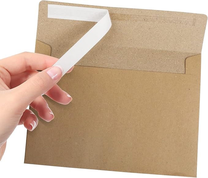 50 Pack Kraft Envelopes,A7 Invitation Envelopes,Wedding, Baby Shower,Brown Kraft Envelopes for Personalize Gift Cards, Birthday Party,5x7 Envelopes for Invitations
