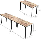 Bonzy Home Conference Tables 9ft Office Computer Desk for Meeting Room Study Writing Printer Podcast Table for 4-8 People Rustic Brown 2PCS 110.2"x23.6"x29.5"