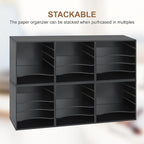 Paper Organzier Wood Desktop Organizer Storage Letter Tray File Sorter with Adjustable Shelves for Home Office