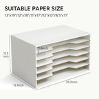 12x18 Construction Paper Organizer, Larger Size Wooden Literature Organizer, 6-Tier Desktop File Organizer for Home and Classroom, Adjustable Paper Sorter for Office
