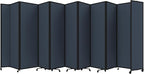 Versare Room Divider 360 Portable Wall Partition | Folding Panels | Large Freestanding Divider | Locking Wheels | Temporary Room Separator | 25' x 7'6'', Ocean