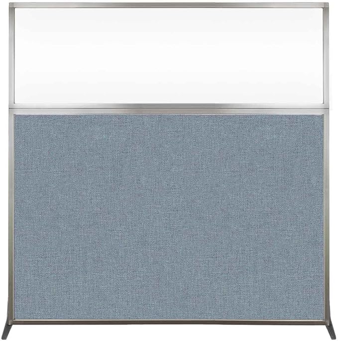 Versare Hush Screen Portable Room Divider | Workstation Wall Divider | Freestanding Privacy Hush Panels | Clear Windows | Fabric Office Divider Screen | Great for Room Separation