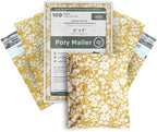 Poly Mailers 6x9 Inch 100 Pack Small Shipping Bags Strong Thick Mailing Envelopes | Self Sealing Adhesive | Waterproof & Tear Resistant | Small Business Packaging for Clothing - Floral Mustard Yellow
