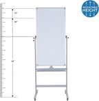 Magnetic Mobile Whiteboard 48x24-in 360° Reversible Two-sided White Board with Wheels, Portable Dry Erase Board Easel with Stand for Office Classroom, Include 6 Dry Erase Markers and 1 Eraser