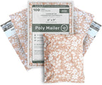 Poly Mailers 6x9 In 100 Pack Small Shipping Bags Strong Thick Mailing Envelopes | Self Sealing Adhesive | Waterproof & Tear Resistant | Small Business Packaging for Clothing - Floral Dusty Pink