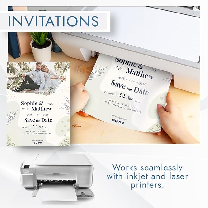 MOS Cardstock Paper – 11” x 14”, 250 GSM, 110 Sheets – Heavyweight White Poster Board Paper for Menus, Certificates & Crafts – Smooth Finish, Printer-Friendly