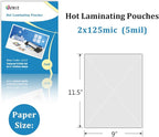 Uinkit Hot Thermal Laminating Pouches 5Mil Thick 9x11.5 Inches Laminating Sheets for Sealed Letter Size 8.5x11inches Photo and Documents 100 Pack Clear Laminated Paper