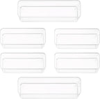 Six Pcs. Plastic Clear Drawer Organizers. Stackable Storage Trays for Kitchen Utensils and Silverware. 2 Sizes. Stackable
