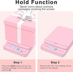 THINKSCALE Shipping Scale, 86lb/0.1oz Postal Scale-Candy Pink Style, Hold/Tear Function, Flip up Holder Postage Scale, Digital Scale for Packages Small Business and Mails, Battery & AC Adapter