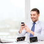 Amyhill 2 Pieces Acrylic Business Card Holder for Desk Clear Horizontal Business Card Display Stand Postcard Holder for Office Home Desktop (Rose Gold)