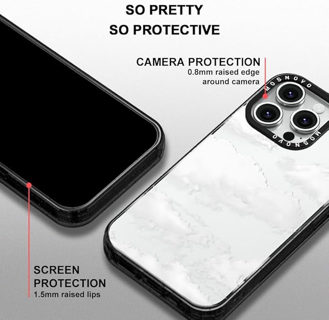 MOSNOVO Case for iPhone 13 Pro, [10ft 4X Military-Grade Drop Protection] Durable & Shockproof Phone Case Cover Design for iPhone 13 Pro - Cloud - Clear Black