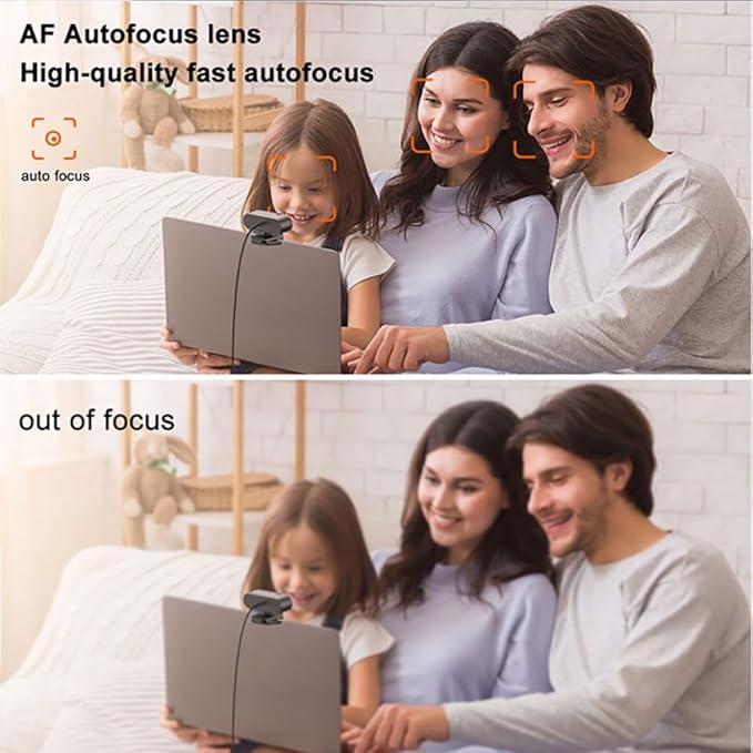 Hprosper 2K/5M Webcam with PC/Laptop/Mac, Computer Camera with Low-Light Correction/Beauty, AI Noise-Canceling Microphone, Adjustable Field of View, Built-in Privacy Shutter, Ideal for Meetings