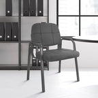 CLATINA Waiting Room Guest Chair with Bonded Leather Padded Arm Rest for Office Reception and Conference Desk(Grey 8 Pack)